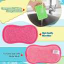 12 Pack Dish Sponges Kitchen Non-Scratch Microfiber and Compressed Cellulose Sponges for Washing Dishes Cleaning Pots Pans Kitchen Bathroom Cars Cleaning Supplies DIY Crafts for Kids