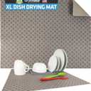 Drymate Jumbo XL Dish Drying Mat (19x24), Low-Profile, Super Absorbent, Quick Dry Fabric, Waterproof & Slip-Resistant, for Kitchen Counter, Trimmable, Easy to Clean (USA Made)(Taupe)