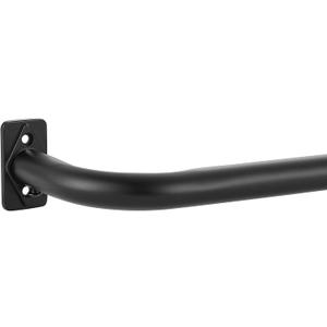 Matte Black Curtain Rods for Window 28-53", Wrap Around Splicing Single Window Rod, Heavy Duty 1 Inch Diameter Room Darkening Drapery Rod Telescoping