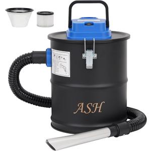 Ash Vacuum Cleaner -3.2 Gallon Fireplace Ash Vac with 800w Powerful Hose Non-Woven Dust Separator | Dry Stove Vacuum for Fireplaces Pellet Grill Wood Stove Fire Pits Blue