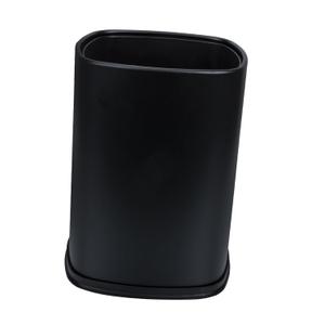 Lidless Stainless Steel Trash Can Square Household Garbage Bin Metal Wastebasket for Kitchen and Office Sturdy and Easy to Clean Design 13 Gallon Capacity (Black)