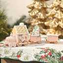 Gingerbread Train Decor Gingerbread Christmas Decorations Indoor Resin Santa Statue Train Figurines Christmas Kitchen Table Party Deco