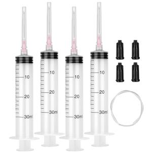 4 Pack 30ml Syringes with Needle 18G 1.5, Sterile Luer Lock Syringe Individually Packaged for Labs, Liquid Measuring,Oil or Glue Applicator