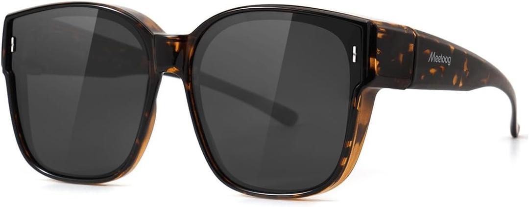 Meeloog Large Polarized Fit Over Glasses Sunglasses For Women Men, Oversized Trendy Square Shades For Driving Riding MST0110