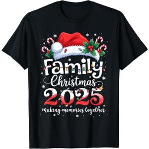 Family Christmas 2025 Matching Squad Santa Elf Funny Xmas T-Shirt, Size 2XL