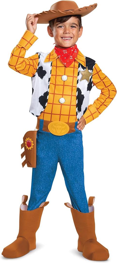 Woody Costume, Official Disney Pixar Toy Story 4 Deluxe Boys Costume ((7-8))