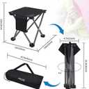Roptat Camping Stool,Portable Folding Compact Lightweight Stool Seat for Camping Fishing Hiking Gardening Outdoor Walking Backpacking Travelling and Beach with Carry Bag (Black)
