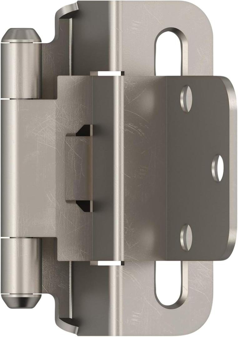 2 x Amerock Cabinet Hinge 3/8 inch (10 mm) Inset 𝙷inge Satin Nickel 2 Pack Self-Closing 𝐇inge Partial Wrap 𝗛inge Cabinet Door Ⲏinge