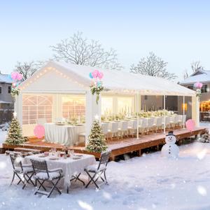 COBIZI 10x30 Party Tent Heavy Duty, Tents for Parties with Removable Sidewalls & Built-in Sandbags, Wedding Tent, Easy to Set up, UV 50+, Waterproof