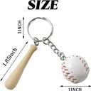 ROYHOO 15PCS Mini Baseball Keychain with Wooden Bat for Sports Theme Party Team Souvenir Athletes Rewards Party Favors for Adults