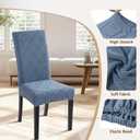 SearchI Dining Room Chair Covers Set of 4, Stretch Jacquard Parsons Chair Slipcovers Spandex Removable Washable Kitchen Chair Protector Cover for Dining Room, Hotel, Ceremony (Gray-Blue Geometric)