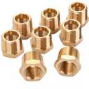 LTWFITTING Brass Pipe Hex Bushing Reducer Fittings 1/2 Inch Male x 3/8 Inch Female NPT(Pack of 25)