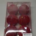 Senjie 4inch Christmas Tree Ornaments Velvet Balls,6pcs Flocked Decoration Balls Ornaments Sets for Christmas 2025 Red