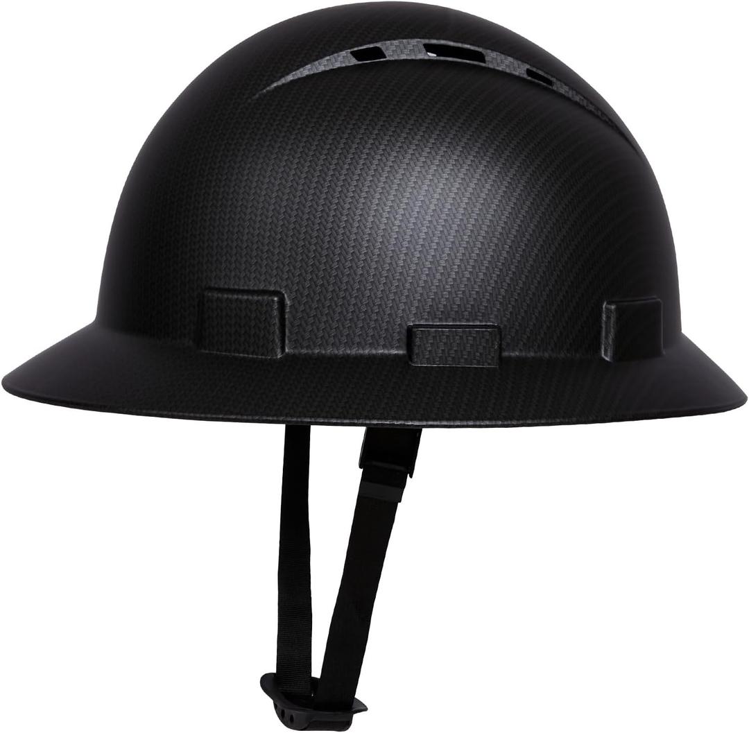 SRSAFETY Full Brim Hard Hat Carbon Fiber Design 6 Point Adjustable Ratchet Suspension OSHA Approved ABS Work Helmet for Men&Women ANSI Z89.1 Type I Class C