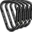 Auto Locking Carabiner Heavy Duty Carabiner 25kN UIAA Certified Climbing Carabiner Climbing Equipment Safety Carabiners for Rappelling, Hammocks, Rescue, Dog Leash, Swing