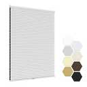 LazBlinds No Tools No Drill Cordless Cellular Shades, Blackout Honeycomb Shades Room Darkening Pleated Blinds for Window Size 34" W x 72" H, White
