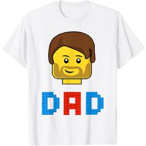 Unique Family Dad Master Builder Building Bricks Blocks T-Shirt 2XL