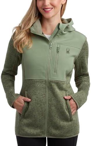 Spyder Women's Softshell Jacket - Bonded Micro-Fleece Lightweight Jacket Women - Full Zip Up Hooded Jackets for Women Size M