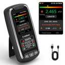 LifeBasis Radon Detector with TFT Color Display, Portable Radon Monitor for Home Rechargeable Radon Tester Long Data Storage with Visual and Audible Alarm First Data Display in 6 Hours pCi/L or Bq/m³, Silver Black