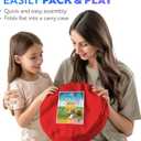 Playz 4pc Pop Up Play Tent and Tunnel Bundle for Toddlers and Kids - Indoor & Outdoor Playhouse with Storage Bag, Red & Blue