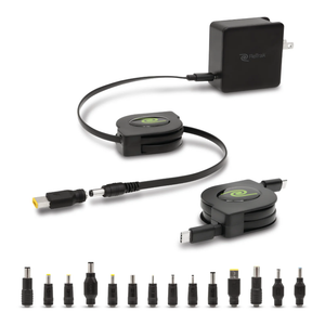 ReTrak 67 W Retractable Universal Laptop Charger and Power Adapter with 14 Tips