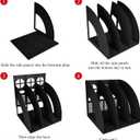 SAYEEC 2Pcs Magazine Holder Plastic File Sorter Binder Holder for Desk Folder Organizer Stand Book Shelf Dividers Vertical Filling Storage Rack Desktop Bookshelf Display Box for Office School (Black)
