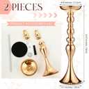 Sadnyy 2 Pcs Metal Flower Arrangements Stand Metal Wedding Centerpiece Stand Gold Vase Centerpiece Tall Table Decor Flower Vase for Wedding Reception Event Party Hotel Home Decor (16.9 Inch)