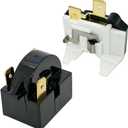 QP2-4.7/ QP2-4R7 4.7Ohm Refrigerator 3 Pin PTC Start/Starter Relay w/Refrigerator Overload Protector Replacement Parts Compatible with Whirlpool, Vissani, Kenmore, Koldfront Mini Fridges and Coolers
