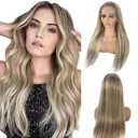 Munx Ash Blonde Human Hair Lace Front Wig for Women 18in, Straight 13x4 Transparent HD Lace Frontal Wigs Thick 180% Density Ombre Brown Colored Lace Front Human Hair Wigs Bleached Knots