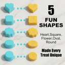 5 PCS Cake Pop Mold Set with 7.87-inch Tray, Heart Square Cloud Oval Round 3D Printed Cake Pop Cutter and Pusher, Baking Molds for Home Baking, Birthday Parties, Wedding Desserts