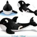 MorisMos 51Inch Giant Orca Stuffed Animal, Big Realistic Stuffed Orca Plush Toy, Large Soft Killer Whale Stuffed Animal Toy Sea Animal Gift for Kids Girls Boys Birthday Christmas