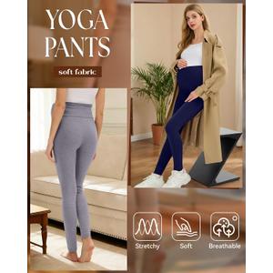 2 Pack Women's Maternity Pant Over The Belly Pregnancy Lounge Pant Lightweight Casual Loose Soft Pajama Clothes