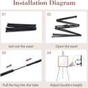 AZEAM 63" Easel Stand for Sign, 6 Pack Portable Easel for Painting, Foldable Black Metal Easel Display Stand Poster Holder Adjustable Sign Stand for Display Wedding Arts Poster