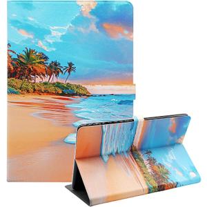 Amazon Kindle Fire HD 10 and Fire HD 10 Plus 10.1" Tablet Case (13th/11th Generation 2023/2021 Release), Slim Fit Leather Stand Smart Cover with Auto Sleep/Wake, Seashore