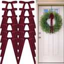 24 Pcs Velvet Bows Christmas Tree Ornaments Vintage Velvet Ribbon Bows for Tree Garland Wreath Indoor Xmas Decorations(9 x 13 Inch, Width of 5/8",Burgundy)