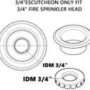 Fire Sprinkler Escutcheon Retrofit Recessed Fire Sprinkler Escutcheon fire Sprinkler Covers for Ceiling Cover Trim Ring Chrome 3/4in 16PCS