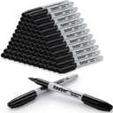 Keebor Black Permanent Markers Bulk of 100 Pack, Fine Point Permanent Marker Set, Waterproof, Quick Drying, School & Office Supplies
