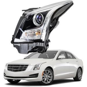 Silscvtt Headlights Assembly Replacement for ATS 2013-2018 Halogen Projector Headlight Headlamp LH Left Driver Side