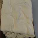 Ottoman Cover Square Velvet Storage Ottoman Slipcovers Thick Stretch Footrest Foot Stool Covers Protector with Elastic Band(Small-Beige)