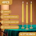 2X LYOBATH 4 Pack Yellow Taper Candles - Taper Candles 10 Inch Dripless, Smokeless & Unscented - 8 Hours Long Burning - Ideal for Weddings, Dinner Parties, and Home Decor