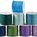 PH PandaHall 8 Rolls Braided Nylon Cords 8 Colors 0.8mm Chinese Knotting Kumihimo Beading Thread for DIY Bracelets Pendants Macrame Tassel Making