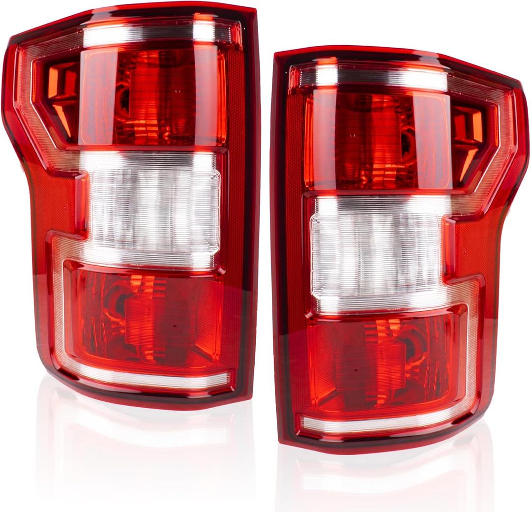 Boine F150 Tail Light Compatible With 2018 2019 2020 Ford F150 F-150 Driver and Passenger Side Rear Light Brake Lamp - Bulb and Harness Included Replace JL3Z13404H JL3Z13405H