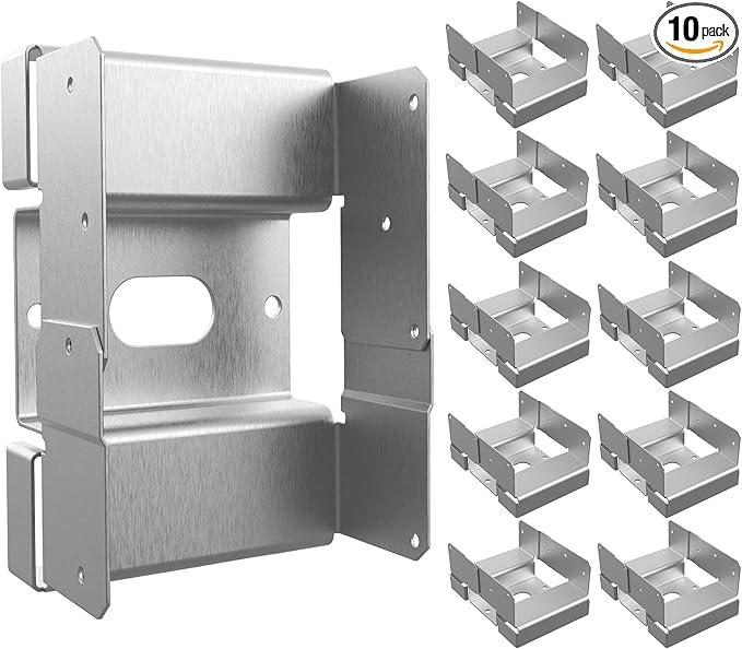 10 pcs Nominal 4x6 Heavy Duty Post Base for Concrete, Adjustable Galvanized Steel Deck Post Bracket, Post Anchor with 1-inch Standoff for Deck/Patio/Pergola
