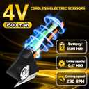 4-In-1 Cordless Electric Scissors,90pcs Multi-Functional 4V Cardboard Cutter Electric,Includes Interchangeable Rotary Tool Kit,Suitable For Cardboard Cutting,Sanding,Drilling,And Diy Crafts