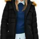 Orolay Women's Winter Down Jacket with Faux Fur Trim Hood (Medium, Midnight)