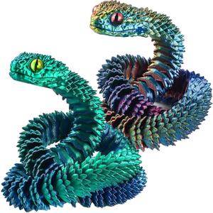 24-inch 3D Printed Snake, 2 Packs Flexible 3D Printed Animal Snake Stuff Decorative for Kids Home Decor Gifts for Valentine's Day Easter