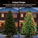Christmas Tree Lights Red and Green Christmas Lights Outdoor Indoor 400Led 10 Lines with 8 Lighting Modes, Timer and Remote Control, Fairy Lights for Wedding Home Party 6Ft - 9Ft Xmas Tree Decorations