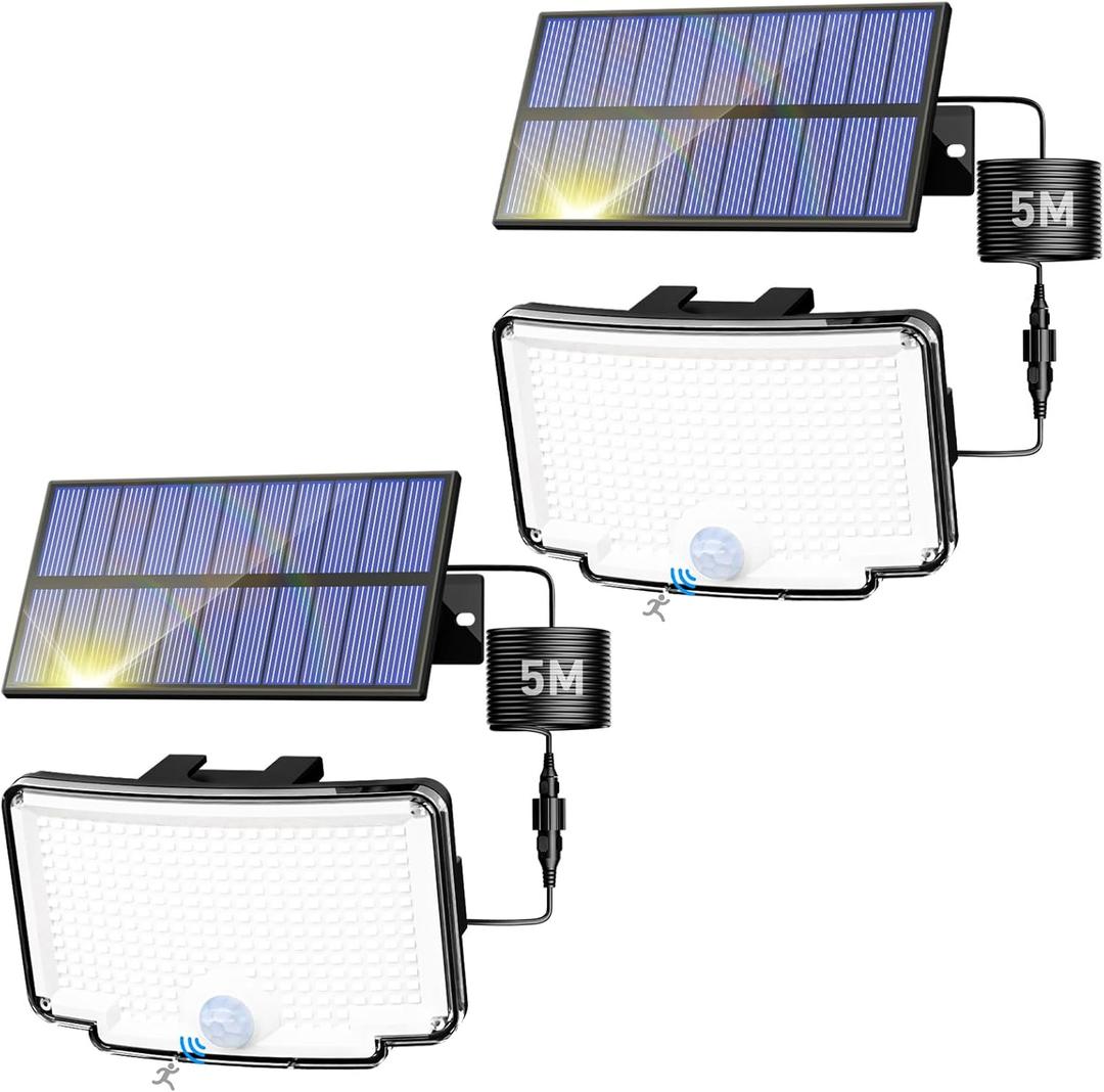 Peasur 2 Pack Solar Motion Lights Outdoor, 318 LED Solar Security Light with 3 Modes, IP65 Waterproof Powered Flood Lights for Outside Garden Patio Garage Yard Backyard (Cool White) Peasur 2 Pack Solar Motion Lights Outdoor, 318 LED Solar Security Light with 3 Modes, IP65 Waterproof Powered Flood Lights for Outside Garden Patio Garage Yard Backyard (Cool White)