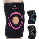 ABYON Knee Brace for Pain Relief, Meniscus Tear, Arthritis, ACL and Joint Support  Open Patella Dual Side Stabilizer Knee Support with Medical-Grade Compression for Men and Women - Please Check How To Size Video (Medium, Black-Pink)