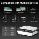 HAPPRUN Native 1080P Projector, Bluetooth Home Theater Movie Projector with Built-in Speaker, Compatible with Smartphone, HDMI, Fire Stick, PS5, Indoor & Outdoor Use - Without Google TV System